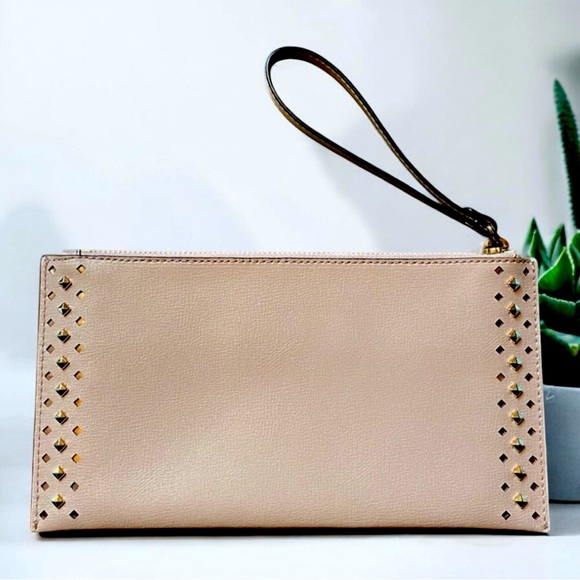 Michael Kors Blush Gold Studded Wristlet, Like New - Picture 2 of 7